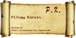 Pilnay Korvin névjegykártya